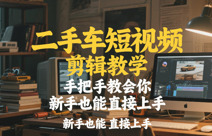 二手车短视频剪辑教学，手把手教会你，新手也能直接上手-网创项目总站