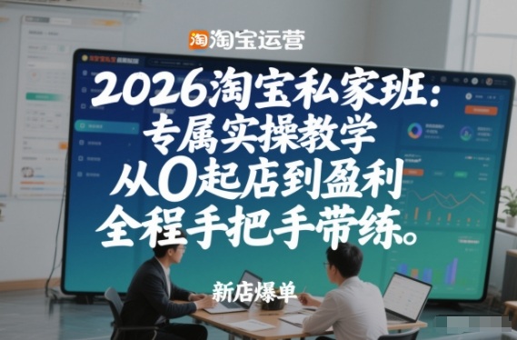 2026淘宝私家班：专属实操教学，从0起店到盈利，全程手把手带练(更新26年2月)-网创项目总站