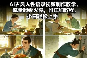 AI古风人性语录视频制作教学，流量超级火爆，附详细教程，小白轻松上手-网创项目总站