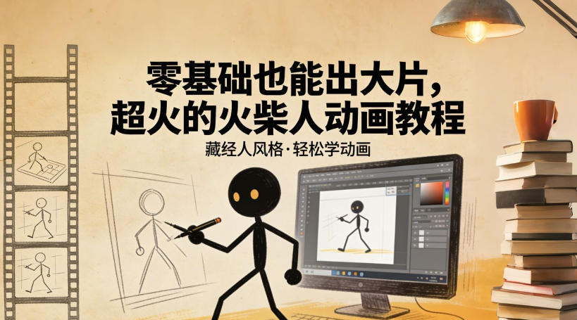 零基础也能出大片，超火的火柴人动画教程(藏经人风格)-网创项目总站