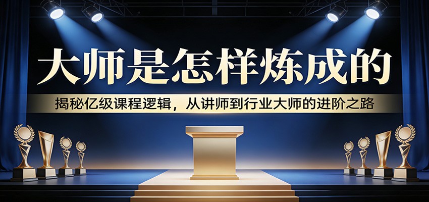 大师是怎样炼成的：揭秘亿级课程逻辑，从讲师到行业大师的进阶之路-网创项目总站