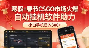 寒假+春节CSGO市场火爆，配合游戏自动挂机软件，小白只用一台手机也可日入300+-网创项目总站