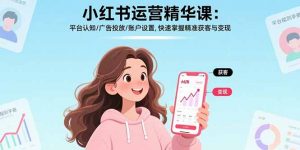 小红书运营精华课-更新：平台认知/广告投放/账户设置,快速掌握精准获客与变现-网创项目总站