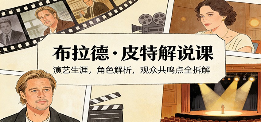 演员说-布拉德.皮特解说课：演艺生涯，角色解析，观众共鸣点全拆解-网创项目总站