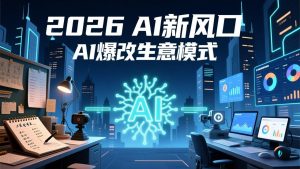 2026年AI创富新风口，用人工智能爆改你的生意模式，从短视频到直播全面降本增效抢占先机-网创项目总站