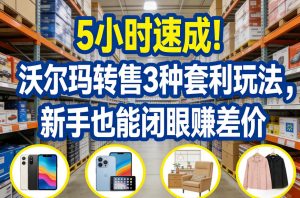 5小时速成！沃尔玛转售3种套利玩法，新手也能闭眼賺差价-网创项目总站