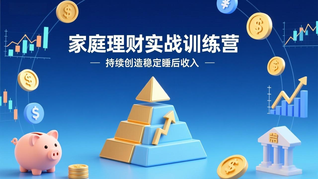 家庭理财实战训练营：从0到1建体系，三阶进阶层层递进，助你持续创造稳定睡后收入-网创项目总站