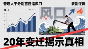 普通人千万别盲目追风口，20年变迁揭示真相，看懂收割逻辑才能避免成为接盘侠-网创项目总站