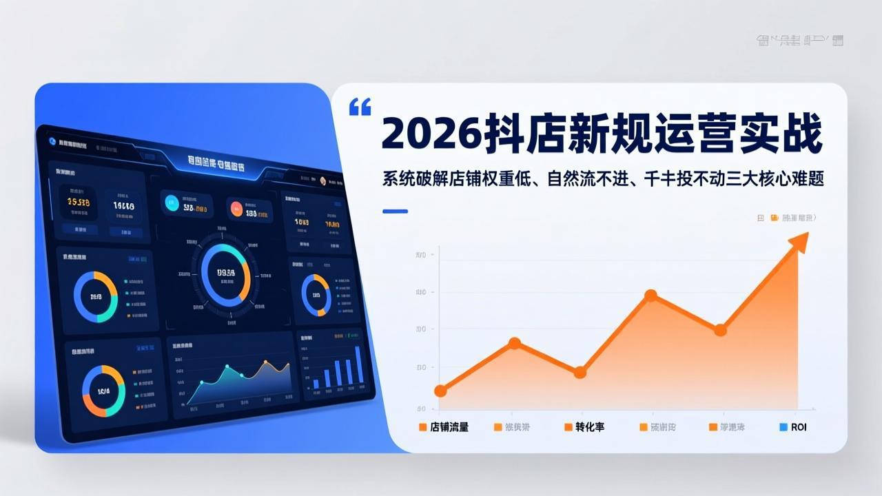 2026抖店新规运营实战：系统破解店铺权重低、自然流不进、千川投不动三大核心难题-网创项目总站