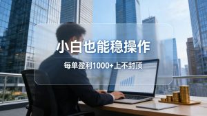 2026新项目，小白也能稳操作，每单盈利1000+上不封顶-网创项目总站