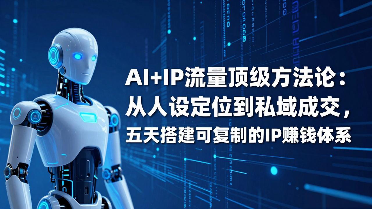 AI+IP顶级方法论：从人设定位到私域成交，五天搭建可复制的IP赚钱体系-网创项目总站