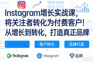 Instagram增长实战课,将关注者转化为付费客户!从增长到转化,打造真正品牌(双语字幕)-网创项目总站