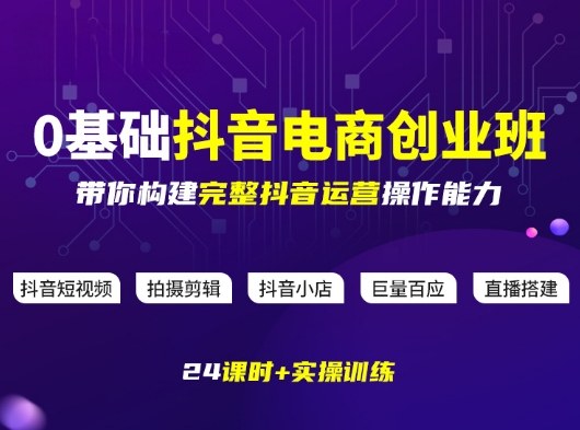 某电商学院0基础抖音电商创业班，带你构建完整抖音运营操作能力-网创项目总站