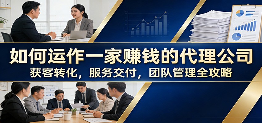 如何运作一家赚钱的代理公司：获客转化，服务交付，团队管理全攻略-网创项目总站