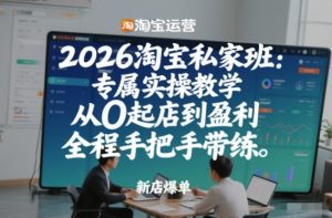 2026淘宝私家班：专属实操教学，从0起店到盈利，全程手把手带练(更新26年3月)-网创项目总站