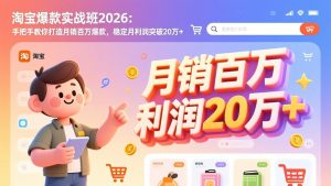 淘宝爆款实战班-2026年3月更新：手把手教你打造月销百万爆款，稳定月利润突破20万+-网创项目总站