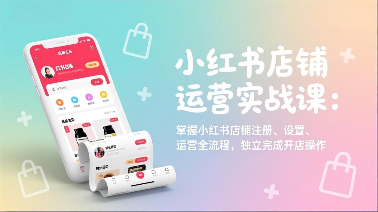 小红书店铺运营实战课：掌握小红书店铺注册、设置、运营全流程，独立完成开店操作-网创项目总站