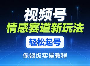 视频号情感赛道新玩法，轻松起号，保姆级实操教程-网创项目总站