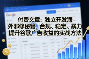 付费文章：独立开发海外邪修秘籍，合规、稳定、暴力提升谷歌广告收益的实战方法-网创项目总站