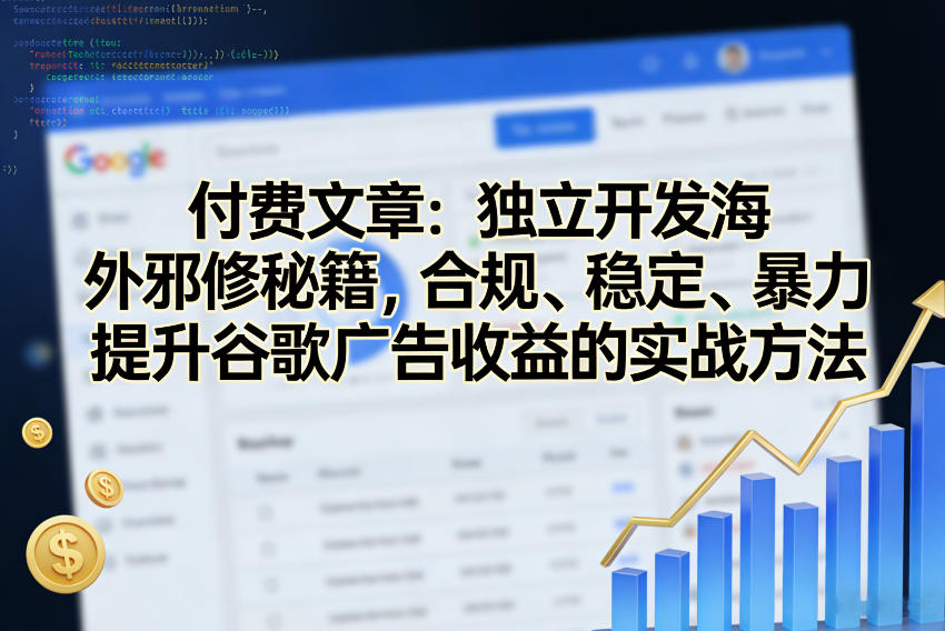 付费文章：独立开发海外邪修秘籍，合规、稳定、暴力提升谷歌广告收益的实战方法-网创项目总站