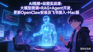 AI视频+绘图实战课：大模型微调+RAG+Agent开发，更新OpenClaw安装及飞书接入-Mac版-网创项目总站