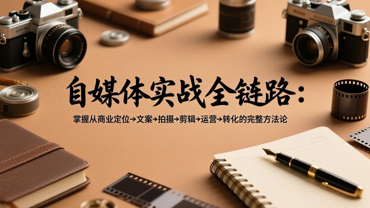 自媒体实战全链路：掌握从商业定位→文案→拍摄→剪辑→运营→转化的完整方法论-网创项目总站
