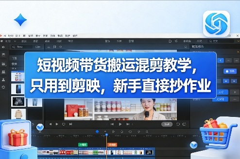 短视频带货搬运混剪教学，只用到剪映，新手直接抄作业-网创项目总站