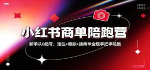 小红书商单陪跑营：新手从0起号，定位+爆款+接商单全程手把手陪跑-网创项目总站