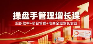 操盘手管理增长课：组织效率+项目管理+电商全域增长实战-网创项目总站