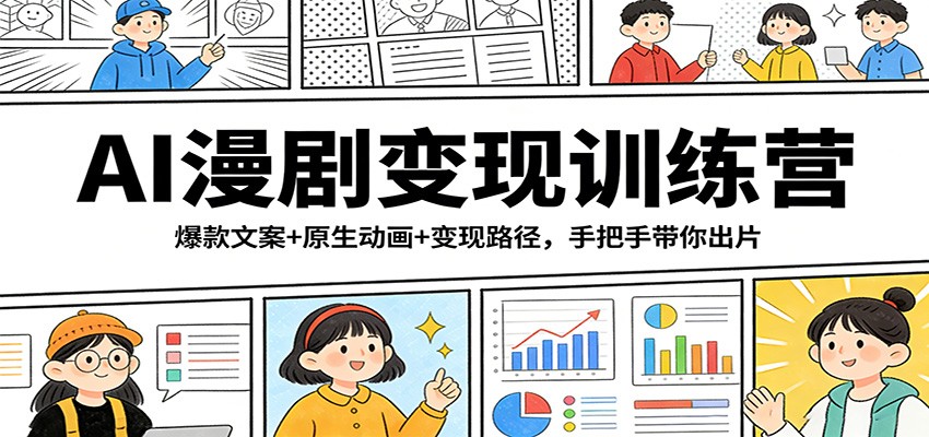 AI漫剧变现训练营：爆款文案+原生动画+变现路径，手把手带你出片-网创项目总站