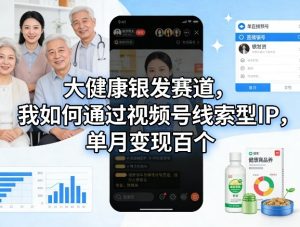 大健康银发赛道,我如何通过视频号线索型IP,单月变现百个-网创项目总站