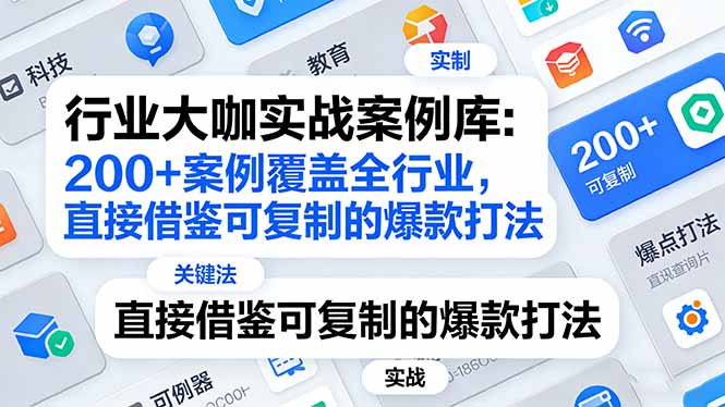 行业大咖实战案例库：200+案例覆盖全行业，直接借鉴可复制的爆款打法(更新3月-网创项目总站