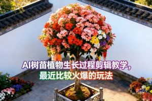 AI树苗植物生长过程剪辑教学，最近比较火爆的玩法-网创项目总站