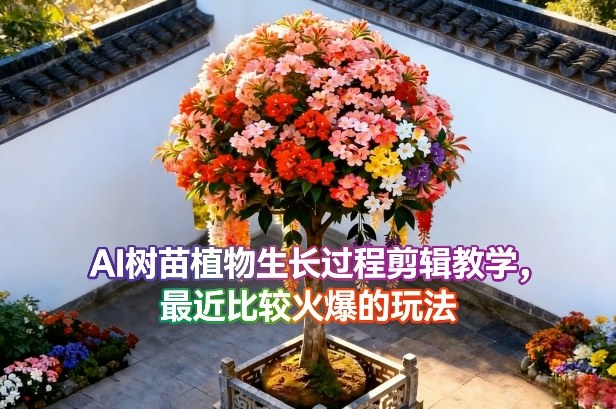 AI树苗植物生长过程剪辑教学，最近比较火爆的玩法-网创项目总站