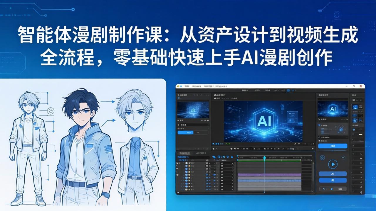 智能体漫剧制作课：从资产设计到视频生成全流程，零基础快速上手AI漫剧创作-网创项目总站