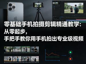 零基础手机拍摄剪辑精通教学：从零起步，手把手教你用手机拍出专业级视频-网创项目总站