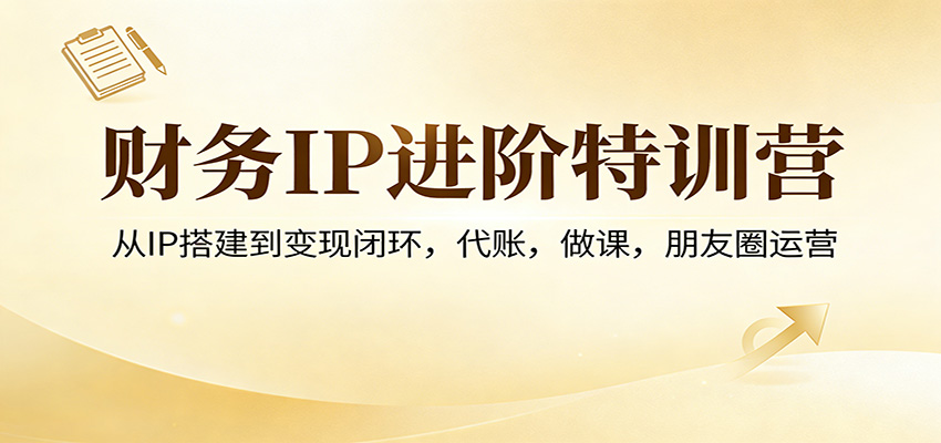 财务IP进阶特训营：从IP搭建到变现闭环，代账，做课，朋友圈运营-网创项目总站