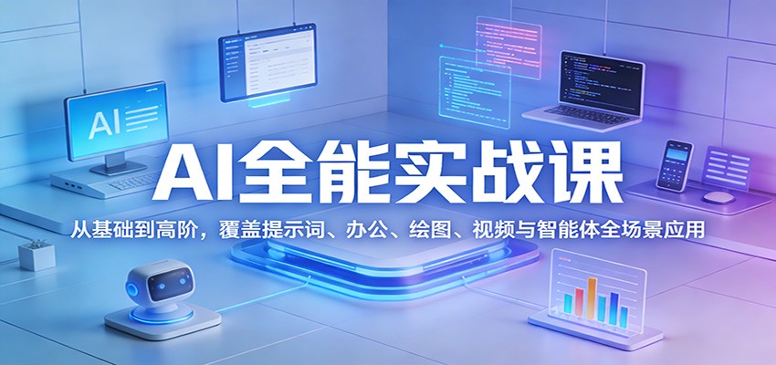 AI全能实战课：从基础到高阶，覆盖提示词、办公、绘图、视频与智能体全场景应用-网创项目总站