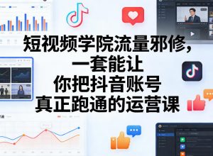 短视频学院流量邪修，一套能让你把抖音账号真正跑通的运营课-网创项目总站