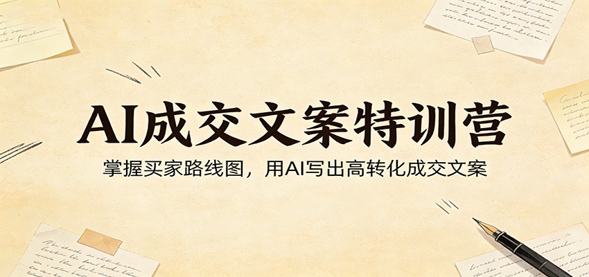 AI成交文案特训营：掌握买家路线图，用AI写出高转化成交文案-网创项目总站