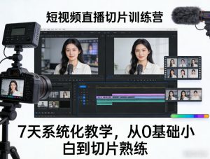 短视频直播切片训练营，7天系统化教学，从0基础小白到切片熟练-网创项目总站