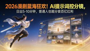 2026漫剧红利实锤！ AI 提示词控分镜， 普通人也能轻松月入过万-网创项目总站