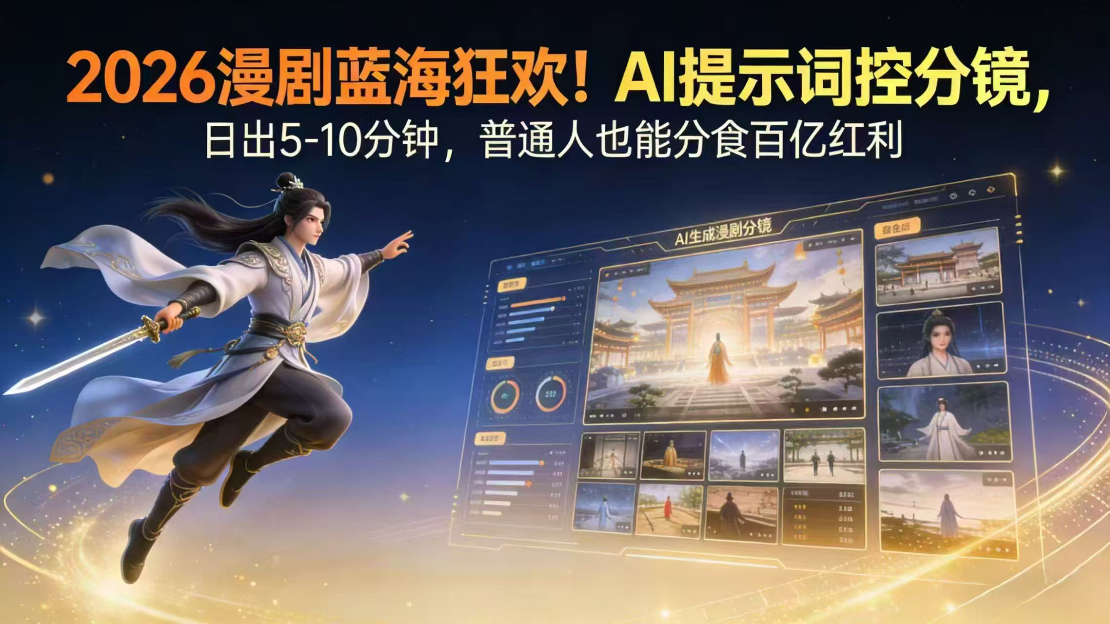 2026漫剧红利实锤！ AI 提示词控分镜， 普通人也能轻松月入过万-网创项目总站