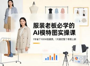 服装老板必学的AI模特图实操课，1年省下100W拍摄费，1天搞定整个季度上新-网创项目总站