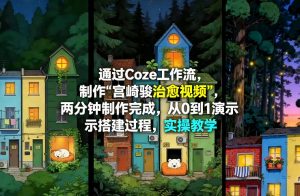 通过Coze工作流制作《宫崎骏治愈视频》，两分钟制作完成，从0到1演示搭建过程，实操教学-网创项目总站