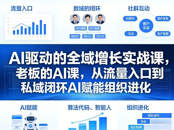 AI驱动的全域增长实战课，老板的AI课，从流量入口到私域闭环AI赋能组织进化(26年3月12-14日)-网创项目总站