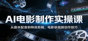 AI电影制作实操课：从剧本配音到特效剪辑，电影级视频创作技巧-网创项目总站