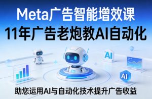 Meta广告智能增效课，11年广告老炮教AI自动化，助您运用AI与自动化技术提升广告收益-网创项目总站