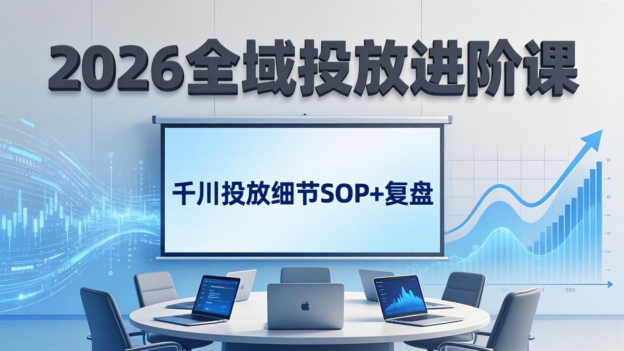 2026全域投放进阶课：杭州线下3天实战，千川投放细节SOP+复盘，撬动自然流量-网创项目总站