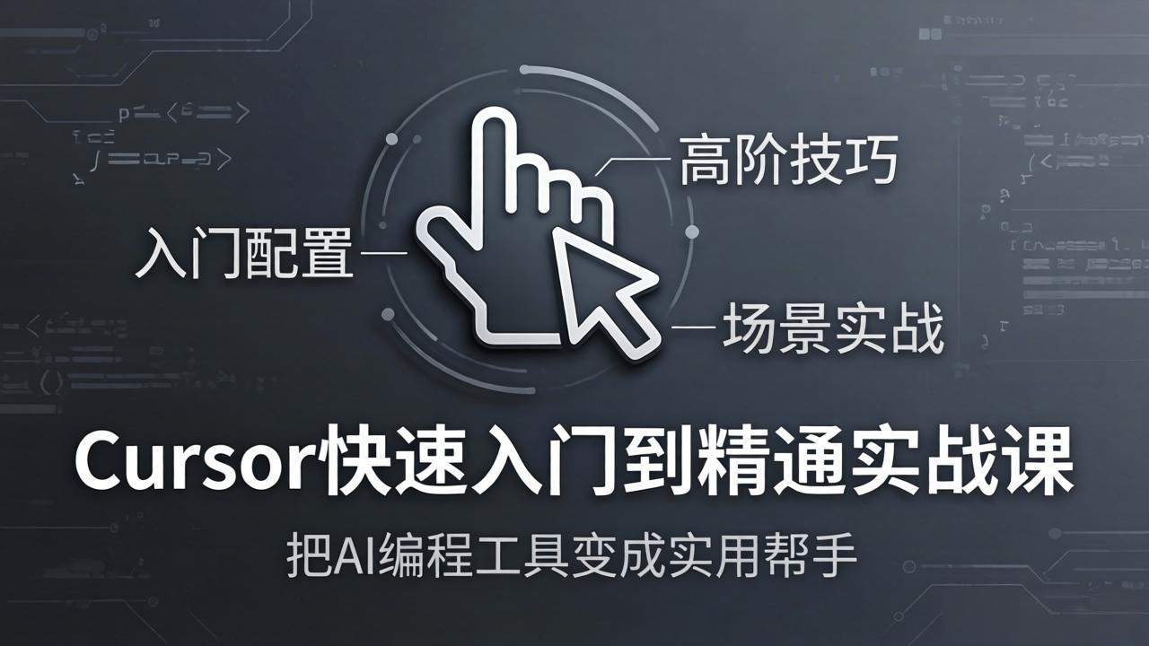 Cursor快速入门到精通实战课：入门配置+高阶技巧+场景实战，把AI编程工具变成实用帮手-网创项目总站